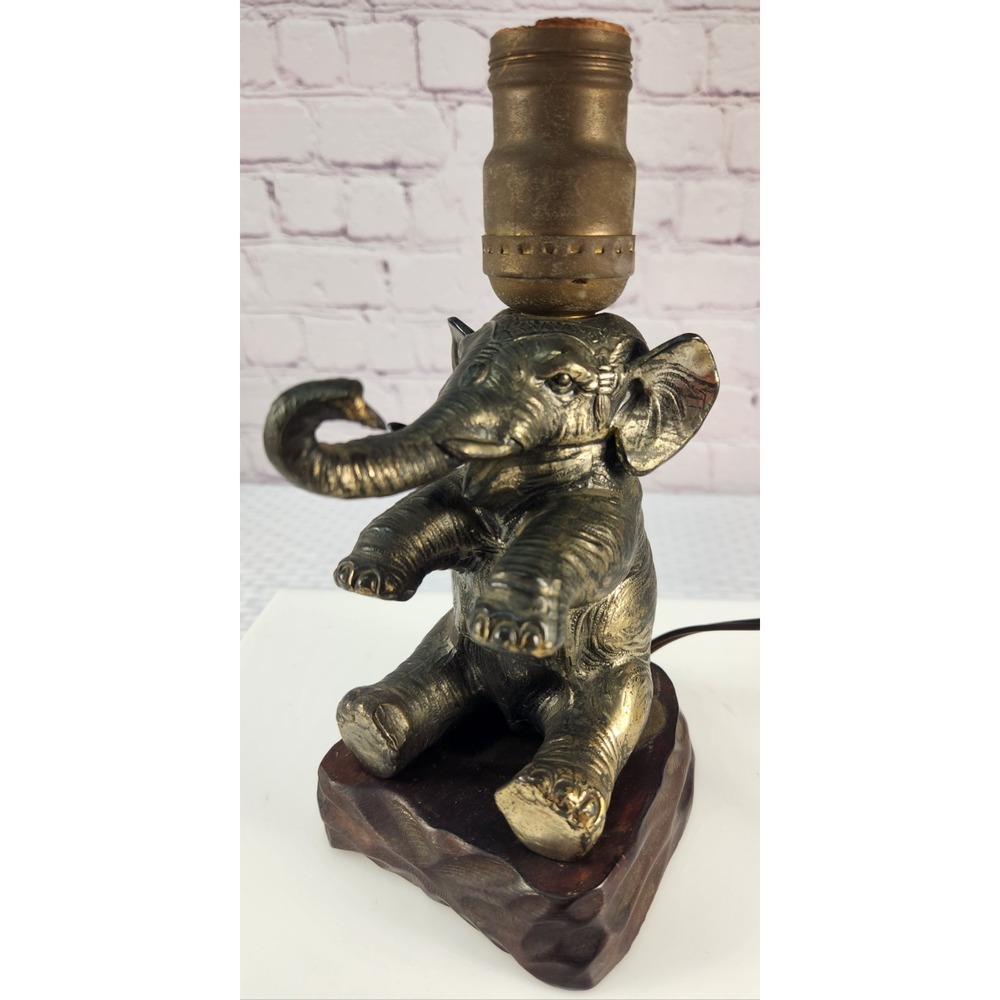 Vintage Frederick Cooper Cast Bronze Elephant Lamp